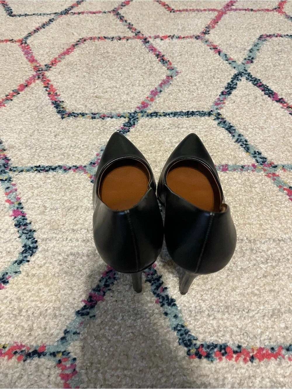 Christian Siriano Black Pointed-Toe Leather Pumps